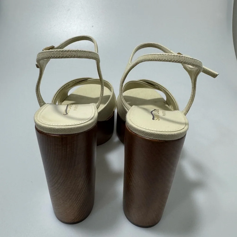 Saint Laurent Bianca Platform Sandals Beige Women’s EU 41/US 11 - Picture 4 of 7